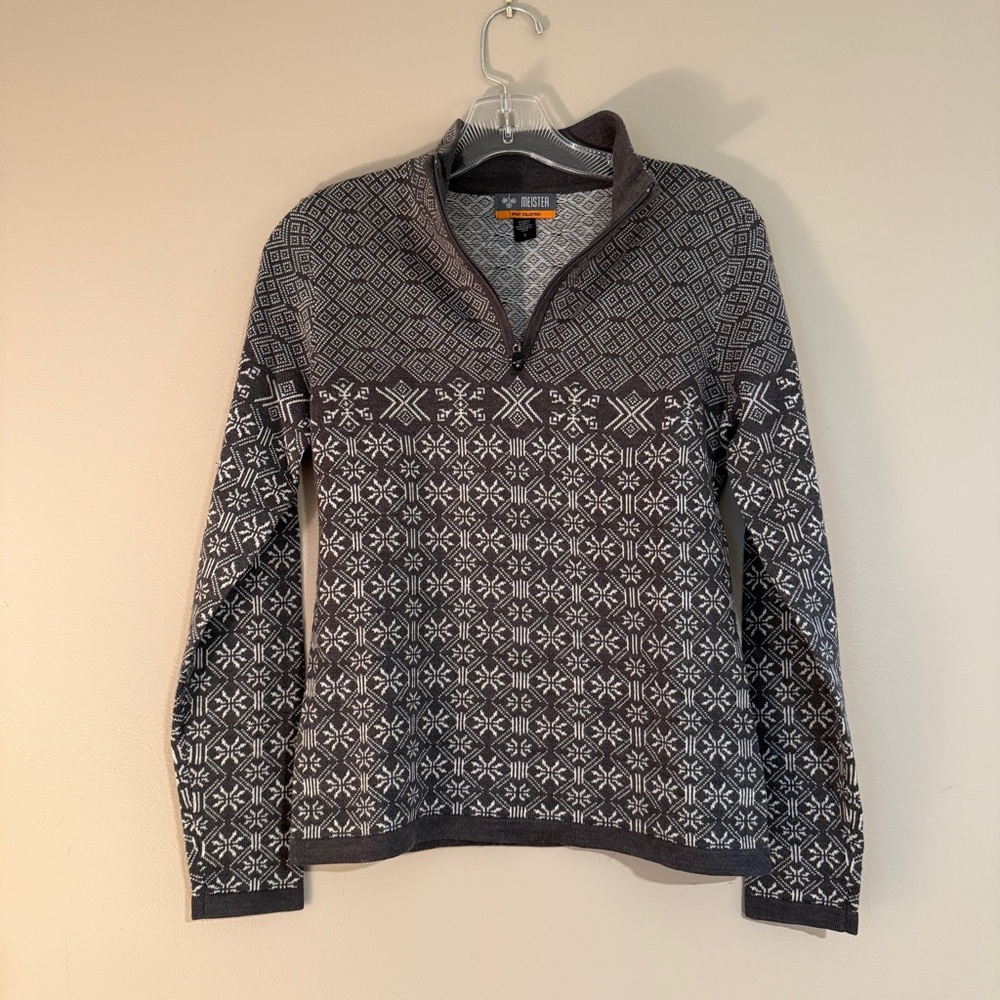 Meister Grace Quarter Zip wool blend ski sweater small - Picture 2 of 4